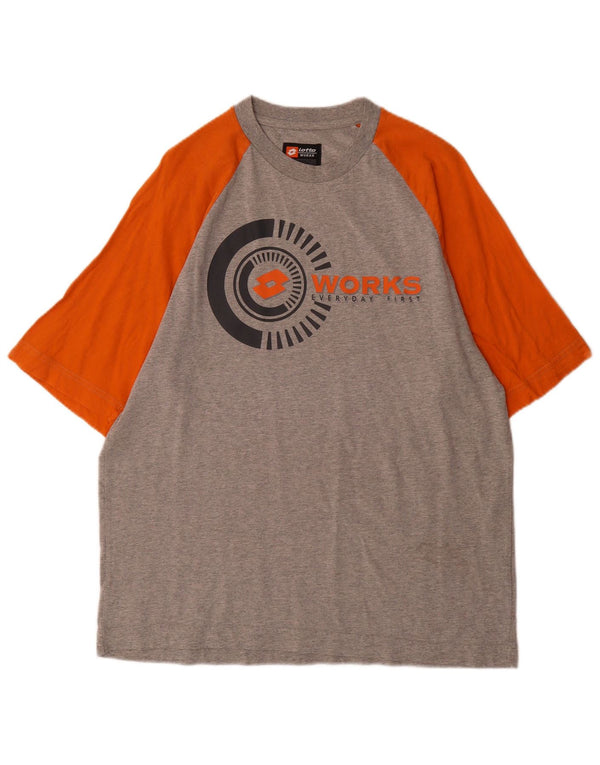 Ανδρικό γραφικό μπλουζάκι Lotto Top Large Grey Colourblock