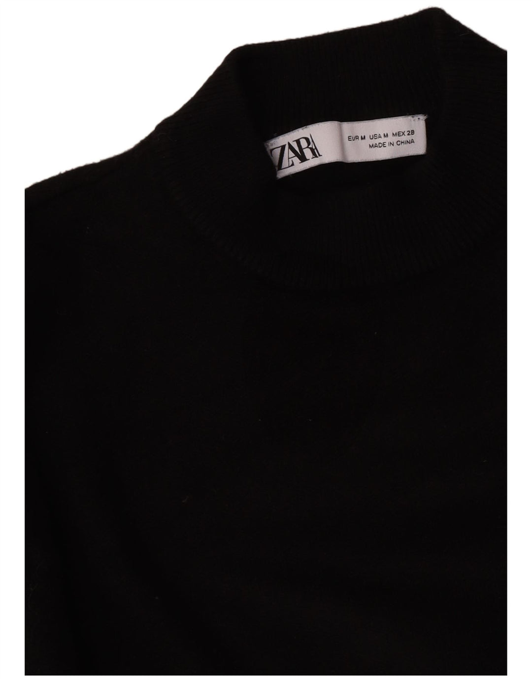 Zara Γυναικείο πουλόβερ με λαιμό χελώνα UK 12 Medium Black