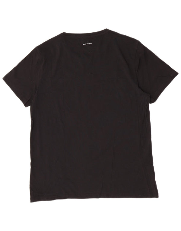 Ανδρικό γραφικό T-Shirt Hugo Boss Top 2XL Μαύρο βαμβακερό
