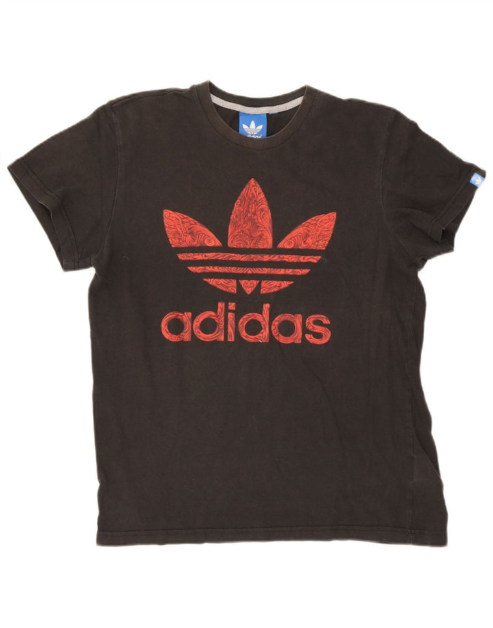 Ανδρικό γραφικό T-Shirt Adidas Top μεγάλο γκρι βαμβακερό