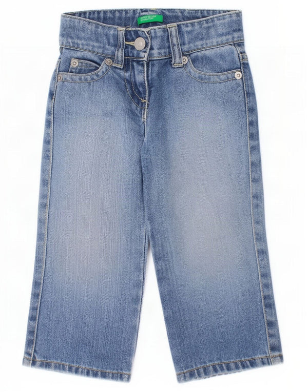 Benetton Baby Boys Straight Jeans 12-18 μηνών W18 L11 Blue Cotton
