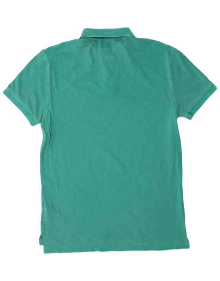 TOMMY HILFIGER Mens Regular Fit Polo Shirt Medium Green Cotton