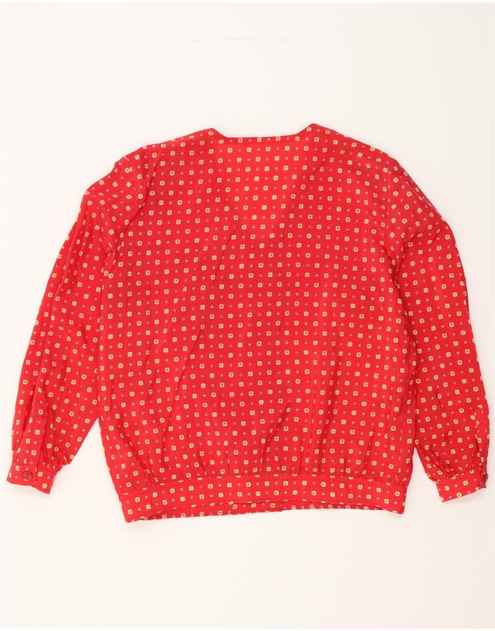 VINTAGE Womens Abstract Pattern Shirt Blouse UK 18 XL Red Vintage Vintage and Second-Hand Vintage from Messina Hembry 