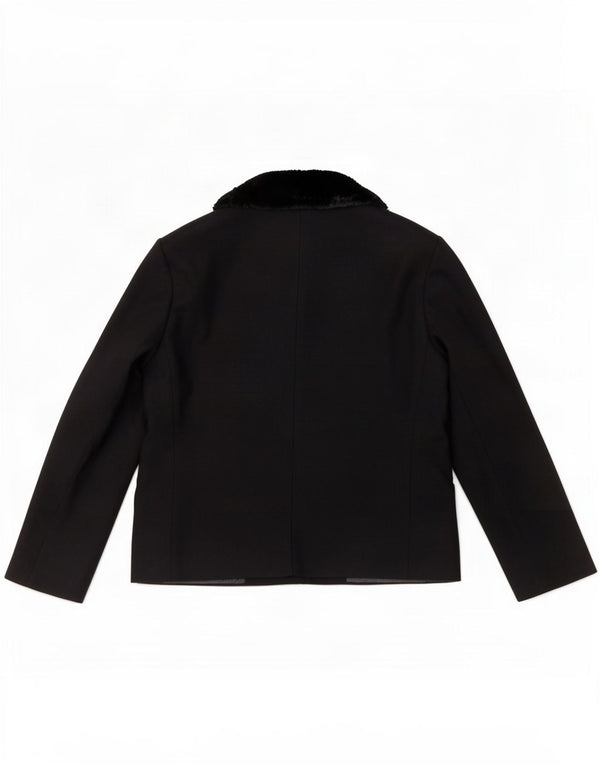 Zara γυναικείο 3/4 μανίκι σακάκι UK 12 Medium Navy Blue Colourblock
