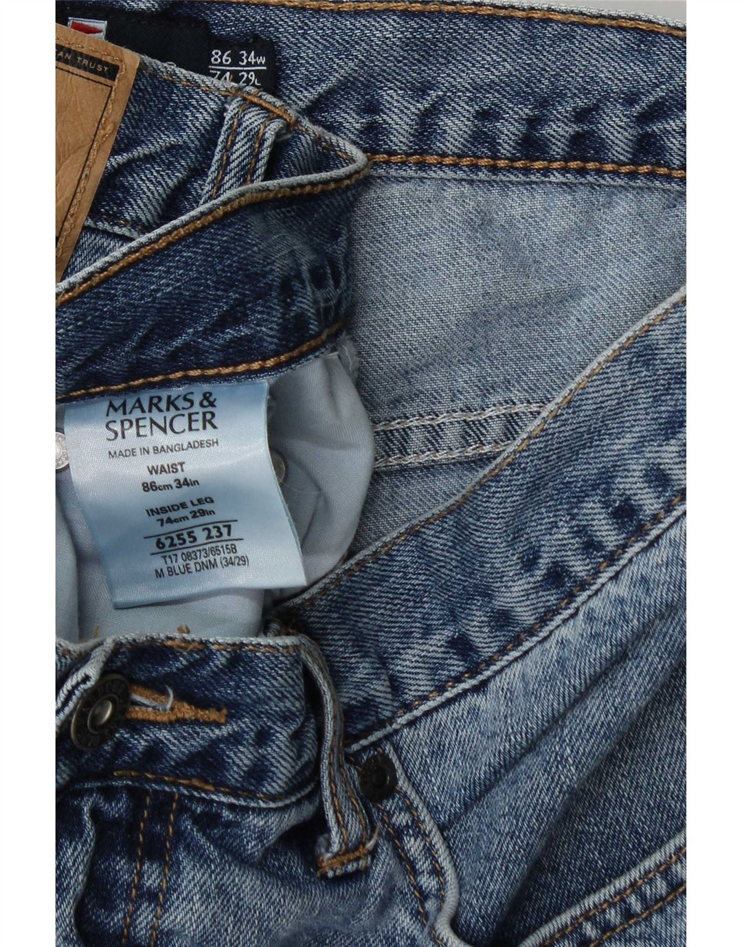 Ανδρικό τζιν Marks & Spencer Blue Harbor Straight W34 L29 Blue Cotton