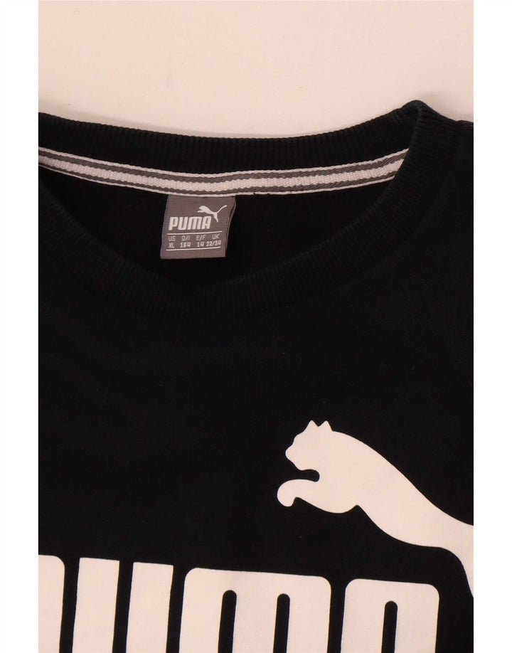 Puma Boys Graphic Φούτερ Jumper 13-14 ετών Μαύρο