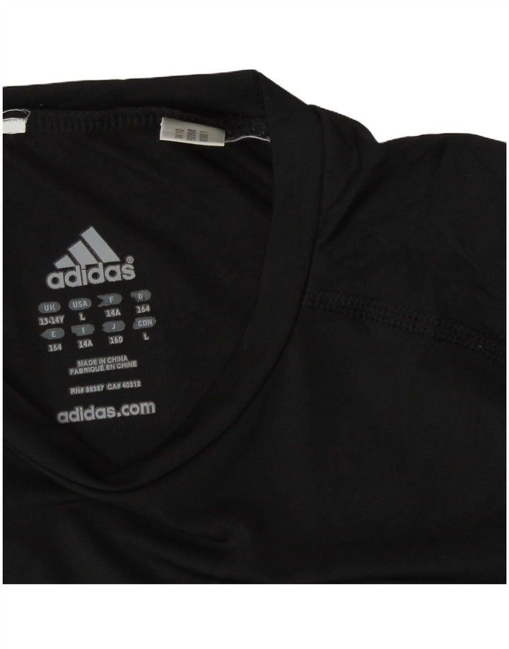 Adidas Boys T-Shirt Top 13-14 Years Μαύρο