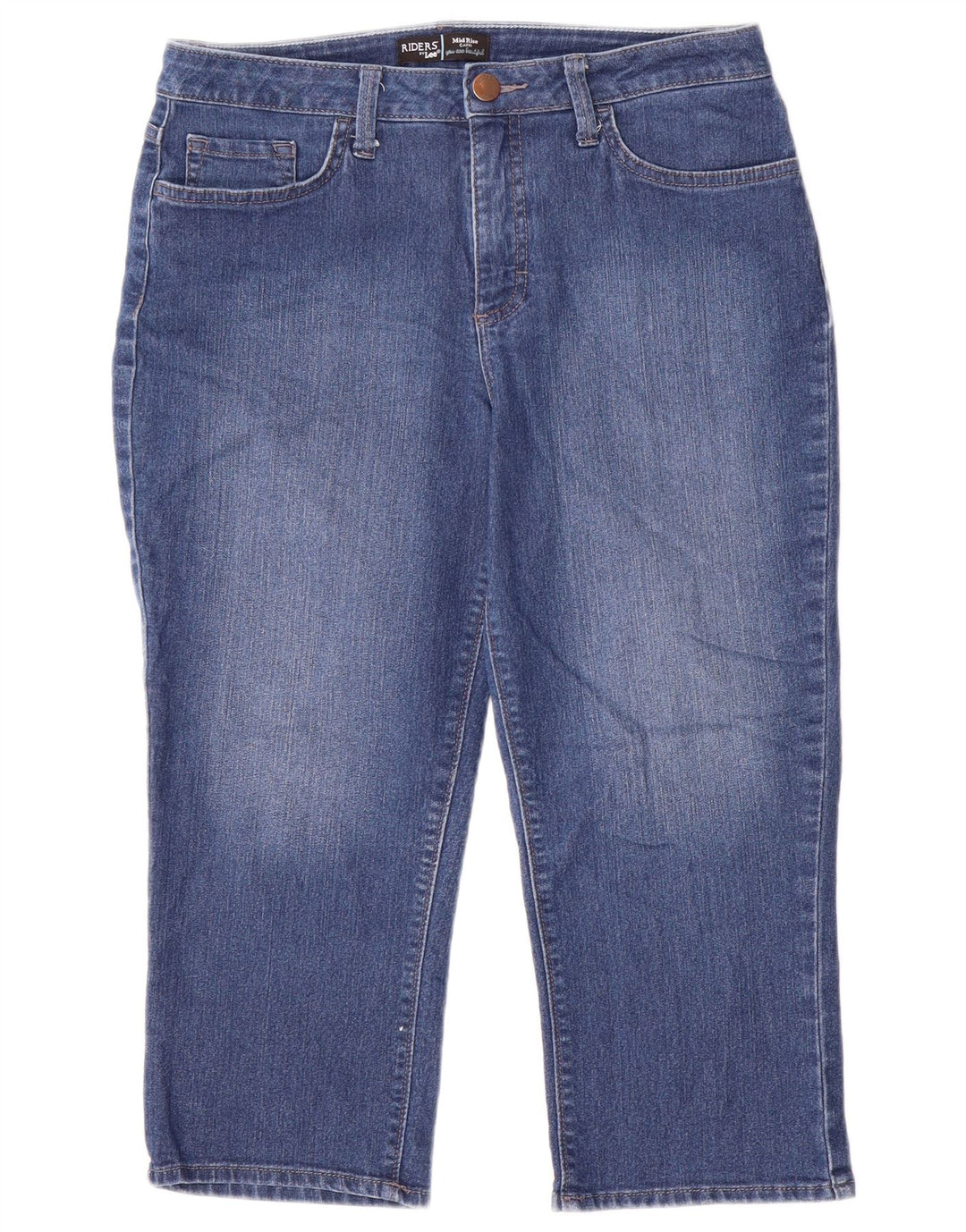 Lee Womens Riders Ψηλόμεσο Capri Jeans US 10 Large W32 L21 Blue Cotton
