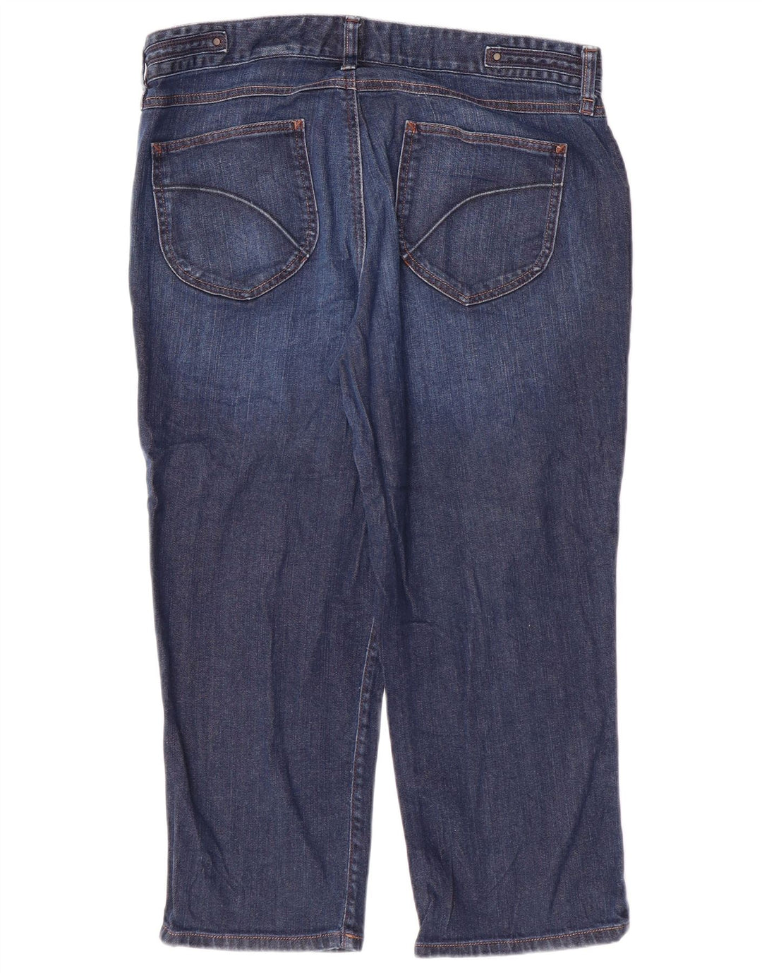 EDDIE BAUER Γυναικείο ψηλό Capri Jeans US 12 Large W34 L23 Navy Blue Cotton