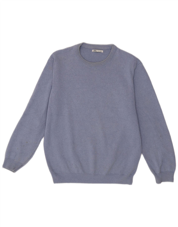 Ανδρικό πουλόβερ Zara Crew Neck Jumper Μεσαίο Μπλε