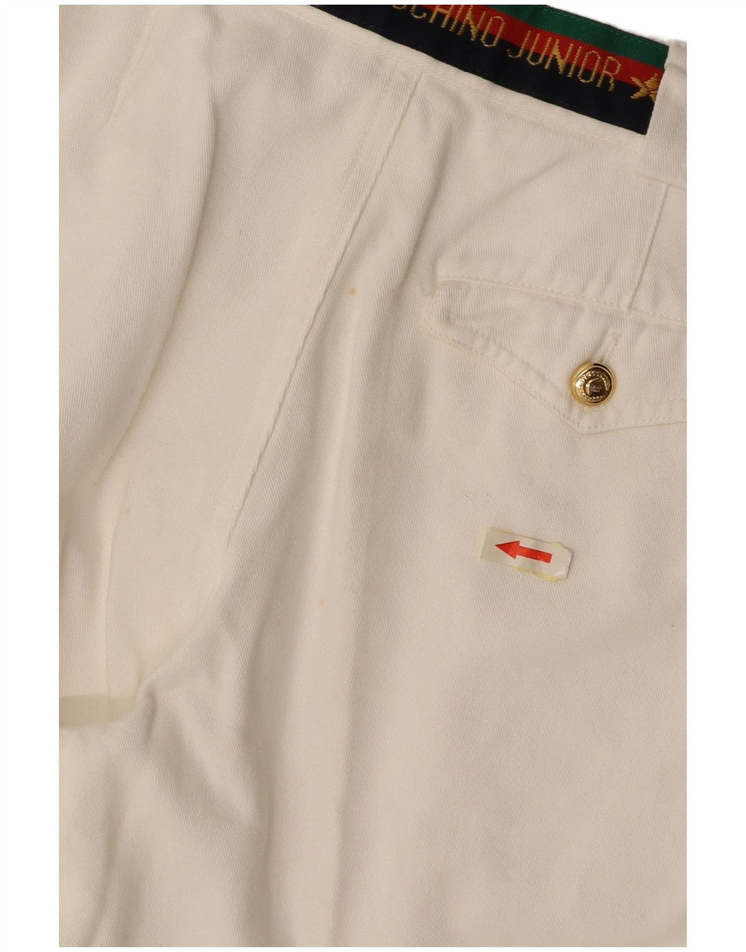 MOSCHINO Παντελόνι με γραφικό κοστούμι για αγόρια 9-10 ετών W24 L25 λευκό βαμβακερό