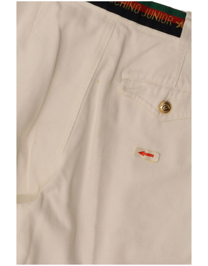 MOSCHINO Παντελόνι με γραφικό κοστούμι για αγόρια 9-10 ετών W24 L25 λευκό βαμβακερό