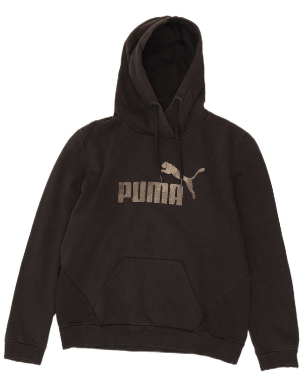 Puma Γυναικείο Γραφικό Hoodie Jumper UK 14 Medium Black