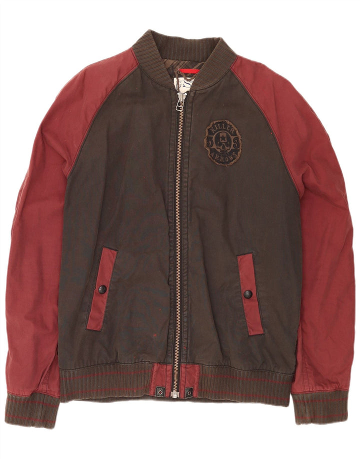 Ανδρικό μπουφάν LEVI'S Bomber UK 40 Large Brown Colourblock Βαμβακερό