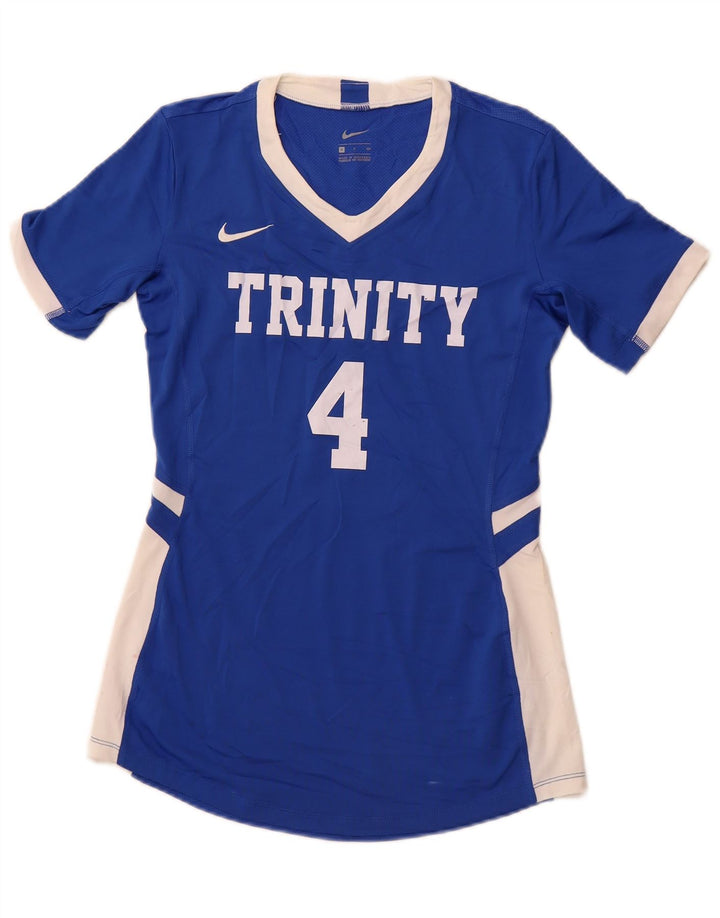 Γυναικείο γραφικό μπλουζάκι NIKE τοπ UK 10 Small Blue Colorblock Πολυεστέρας