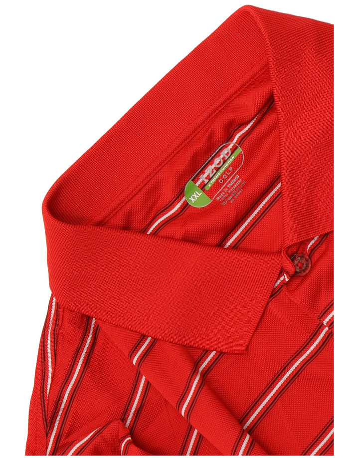 Izod Ανδρικό πουκάμισο γκολφ πόλο 2XL κόκκινο ριγέ πολυεστέρα