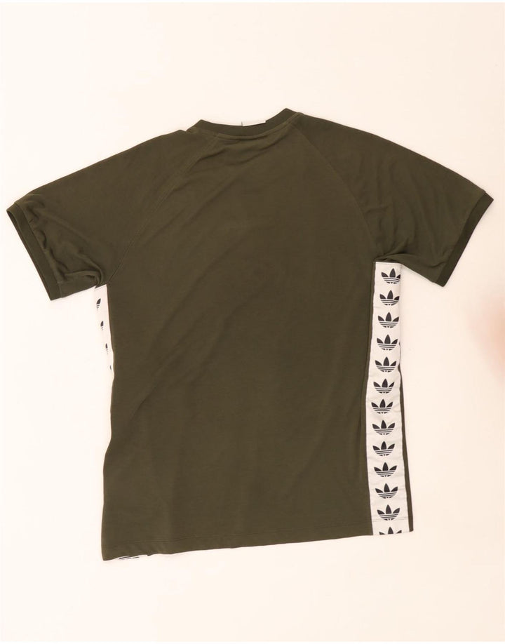 Ανδρικό γραφικό T-Shirt Adidas Top Large Khaki Colourblock Πολυεστέρας