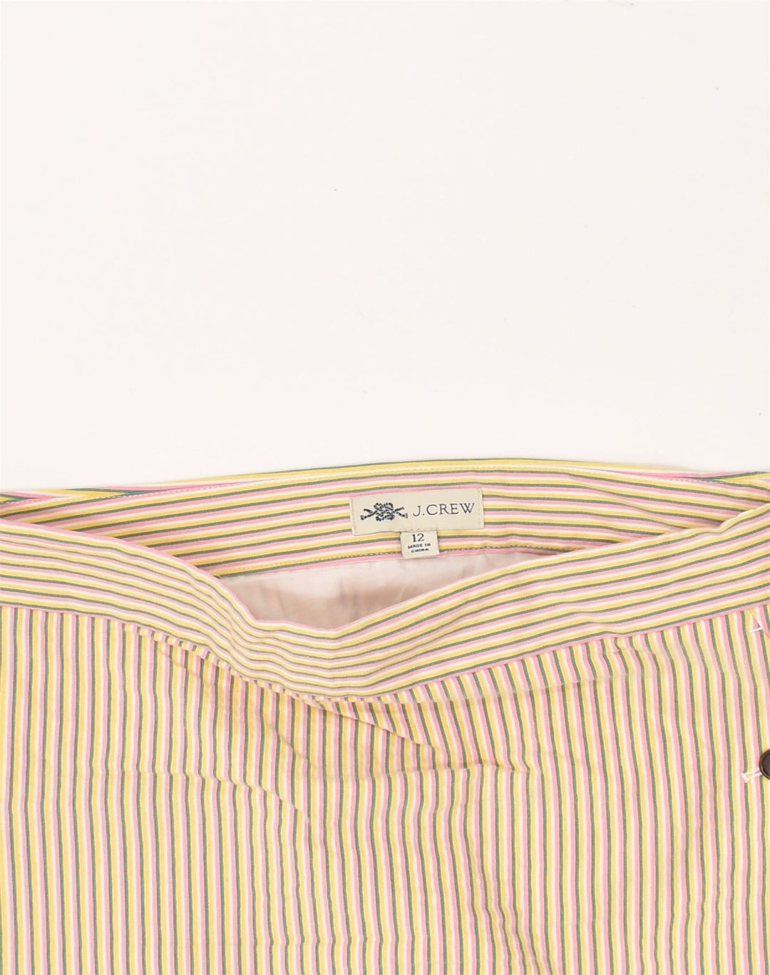 J. CREW Womens Straight Skirt US 12 Large W32 Multicoloured Striped Cotton | Vintage J. Crew | Thrift | Second-Hand J. Crew | Used Clothing | Messina Hembry 