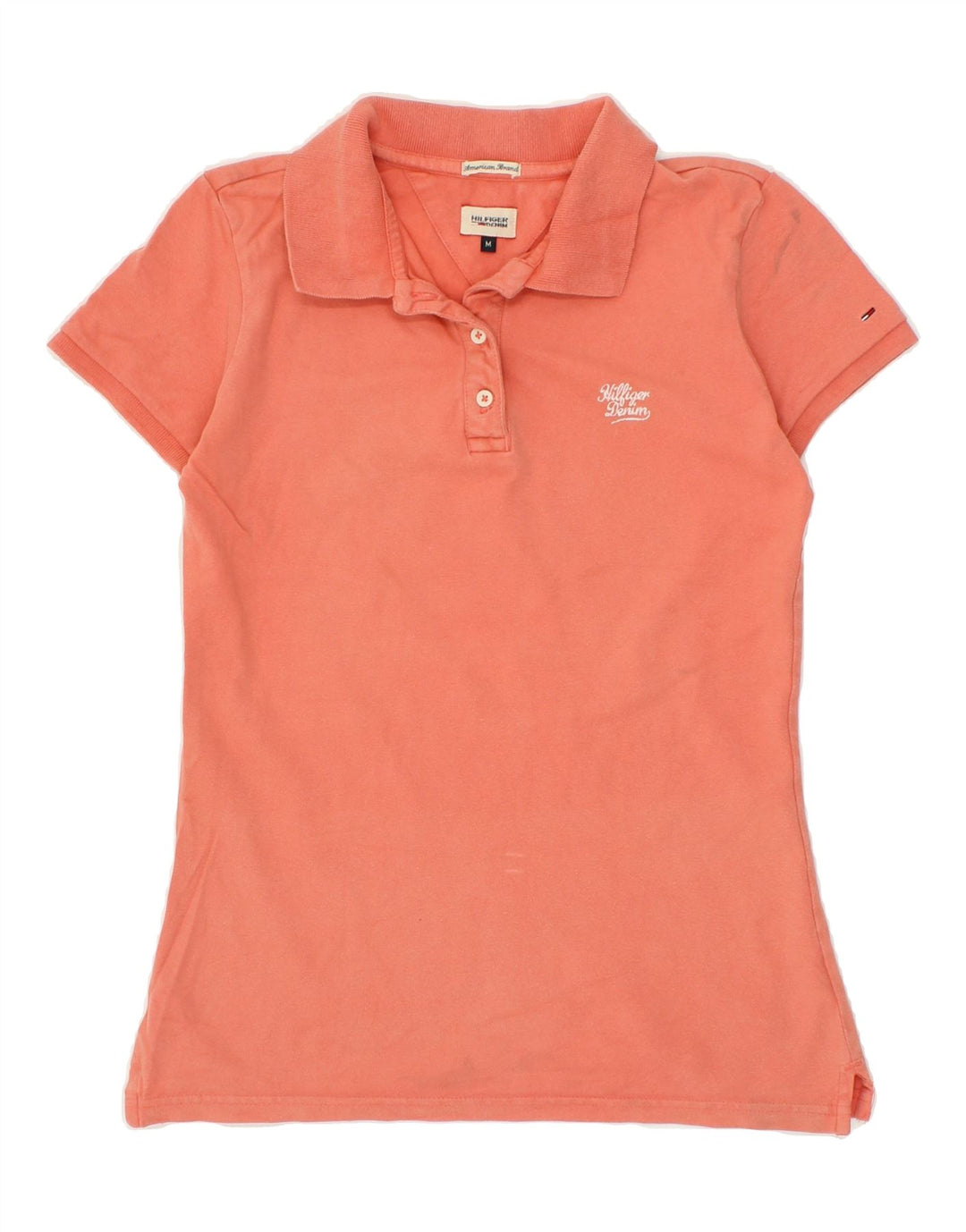 TOMMY HILFIGER Womens Polo Shirt UK 12 Medium Pink Vintage Tommy Hilfiger and Second-Hand Tommy Hilfiger from Messina Hembry 