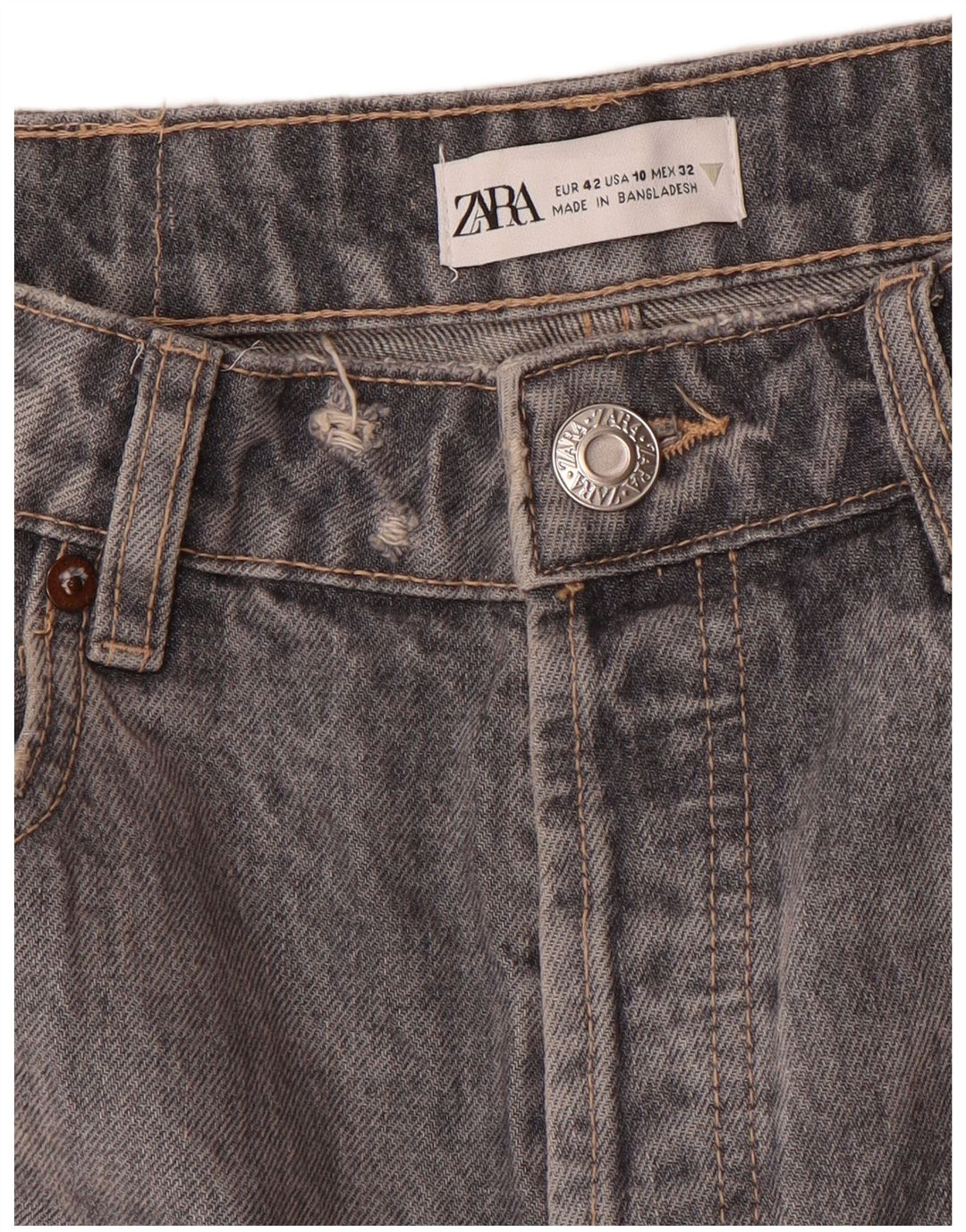 Zara Γυναικείο Straight Jeans EU 42 Large W32 L27 Grey