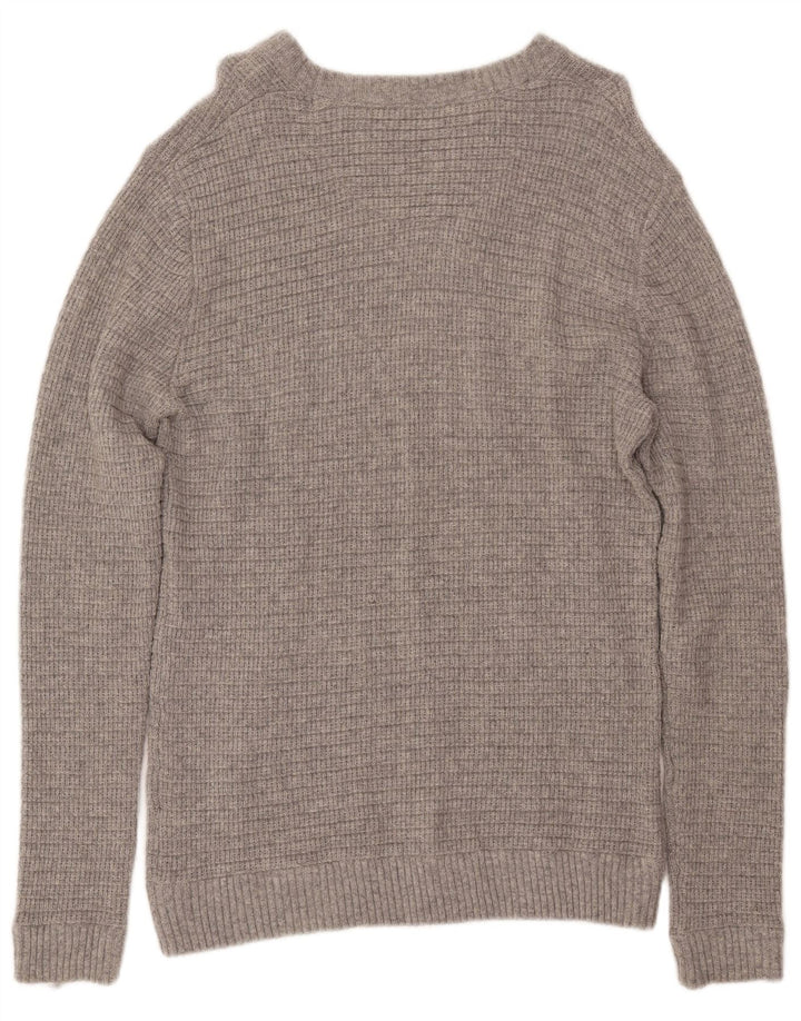 Crew Clothing Ανδρικό πουλόβερ με λαιμόκοψη, μεγάλο γκρι μαλλί