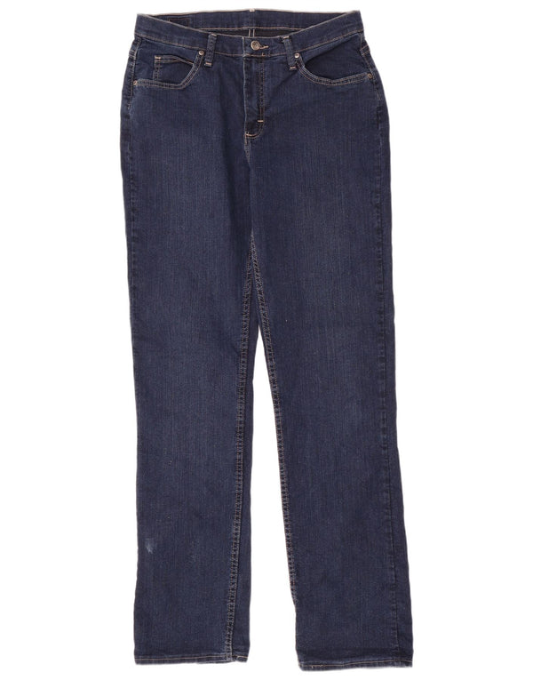 Lee Womens Straight Jeans US 12 Large W32 L35 Navy Blue Cotton