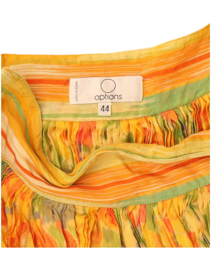 Επιλογές Γυναικεία Maxi Flared Φούστα IT 44 Medium W28 Yellow Floral Viscose