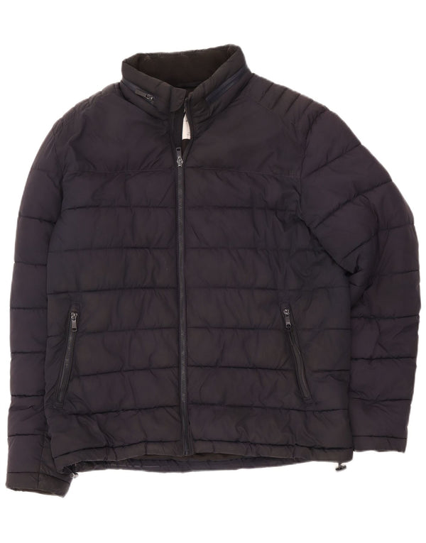 Zara Ανδρικό μπουφάν UK 40 Large Navy Blue Polyester