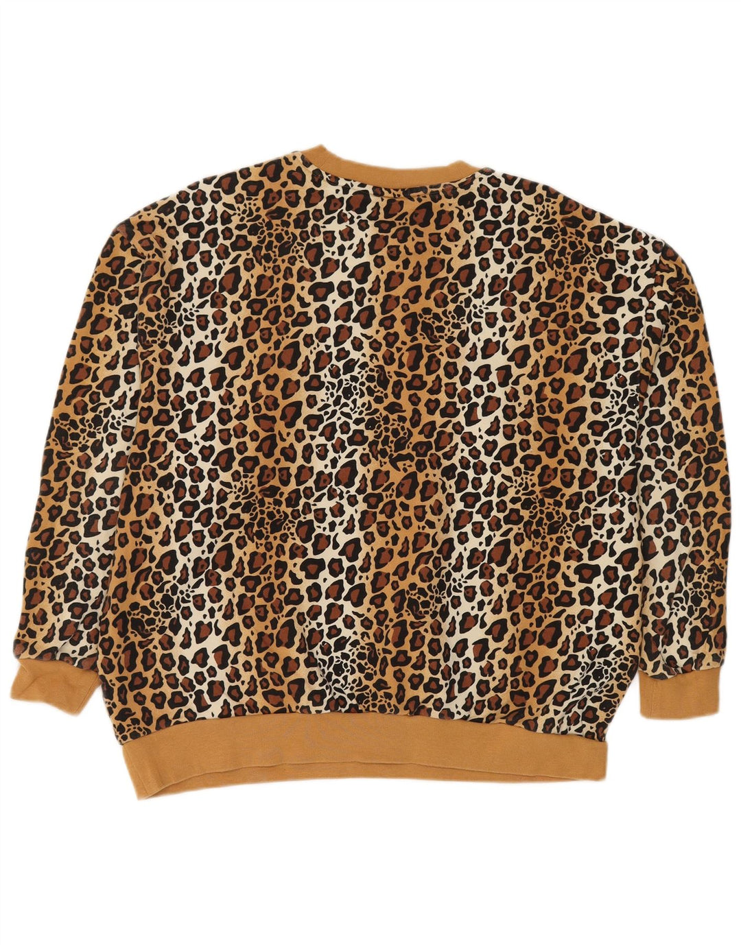 ADIDAS Γυναικείο φούτερ μεγάλου μεγέθους πουλόβερ UK 8 Small Beige print Animal