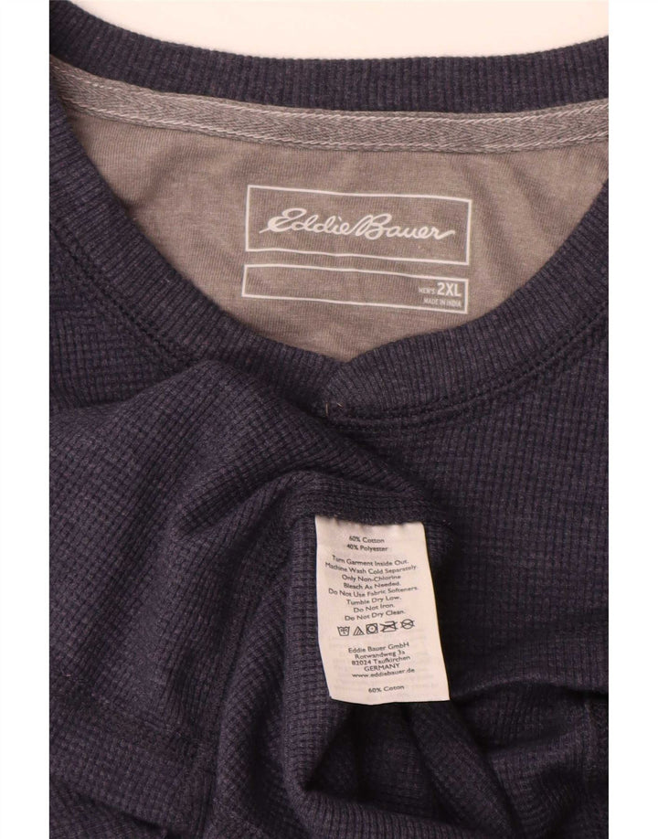 Eddie Bauer Ανδρικό τοπ μακρυμάνικο 2XL Navy Blue βαμβακερό