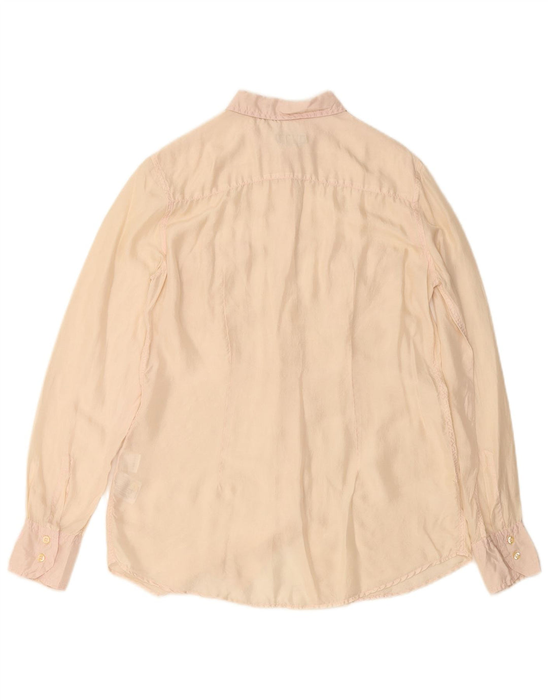 FRED PERRY Γυναικείο Πουκάμισο Μπλούζα UK 14 Μεγάλο Μπεζ Μεταξωτό