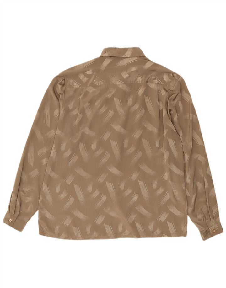 Rafaella γυναικείο πουκάμισο αφηρημένο σχέδιο μπλούζα US 10 Large καφέ πολυεστέρας