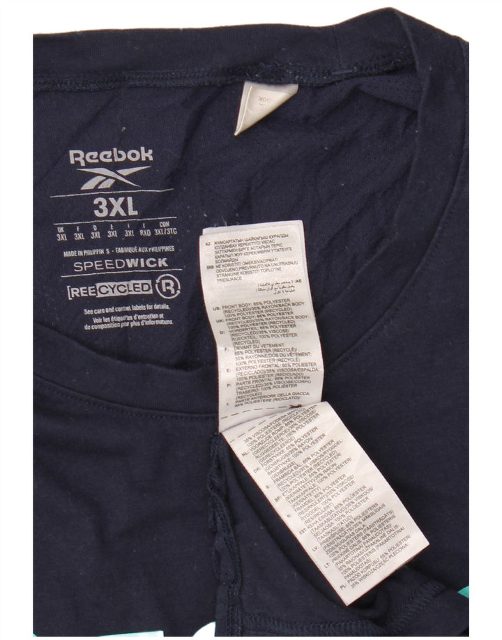 Ανδρικό γραφικό T-shirt Reebok Top 3XL Navy Blue Polyester