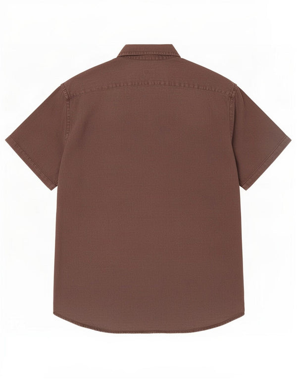 Ανδρικό κοντομάνικο πουκάμισο Trussardi Jeans XL Καφέ Λινό
