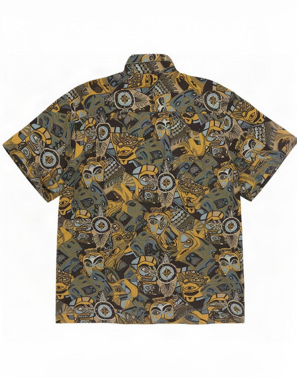 Vintage Ανδρικό κοντομάνικο Abstract Pattern Πουκάμισο XL Πολύχρωμο Retro