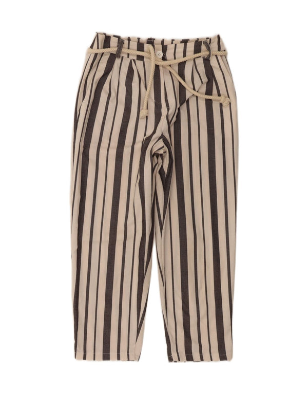 CHARRO Γυναικείο καθημερινό παντελόνι με καρφίτσες Small W26 L25 Λευκό βαμβακερό ριγέ