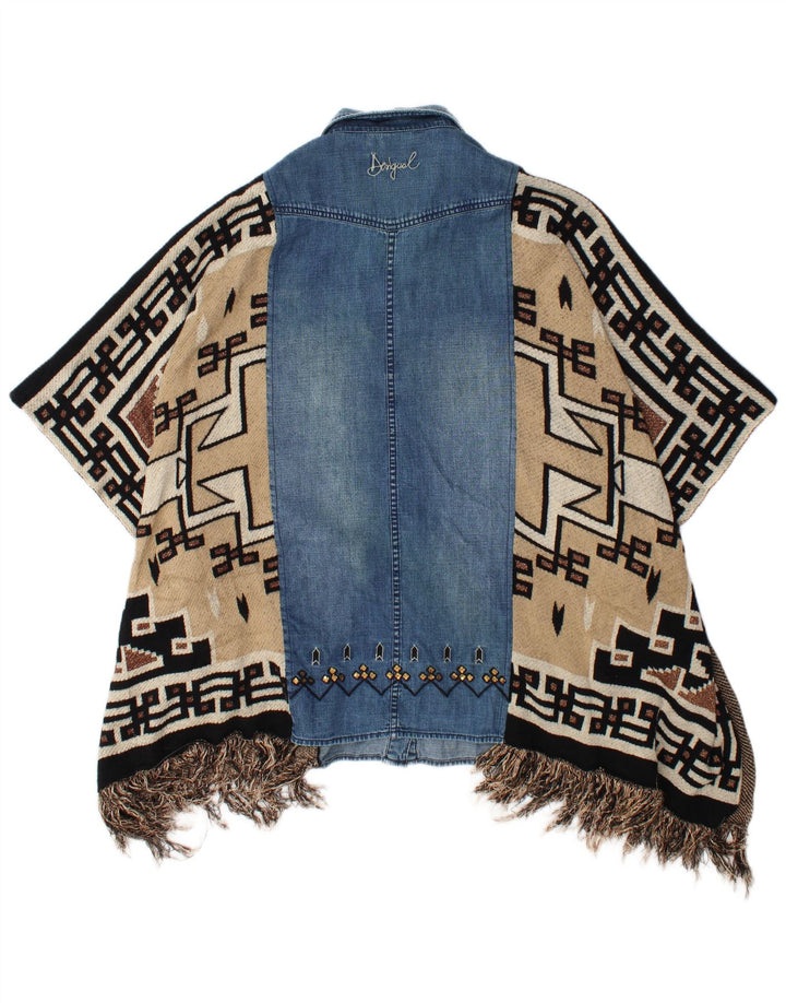 Desigual γυναικείο τζιν μπλούζα UK 18 XL πολύχρωμο συνονθύλευμα βισκόζη