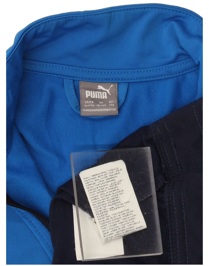 Κορυφαία φόρμα PUMA για αγόρια μπουφάν 15-16 ετών Navy Blue Colorblock Πολυεστέρας