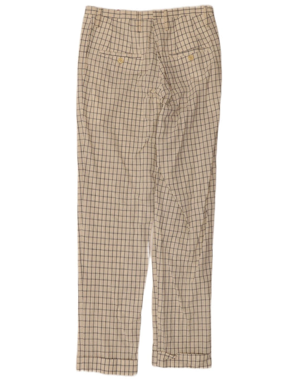 Vintage γυναικείο ίσιο παντελόνι Chino IT 44 Medium W30 L31 Off White Check