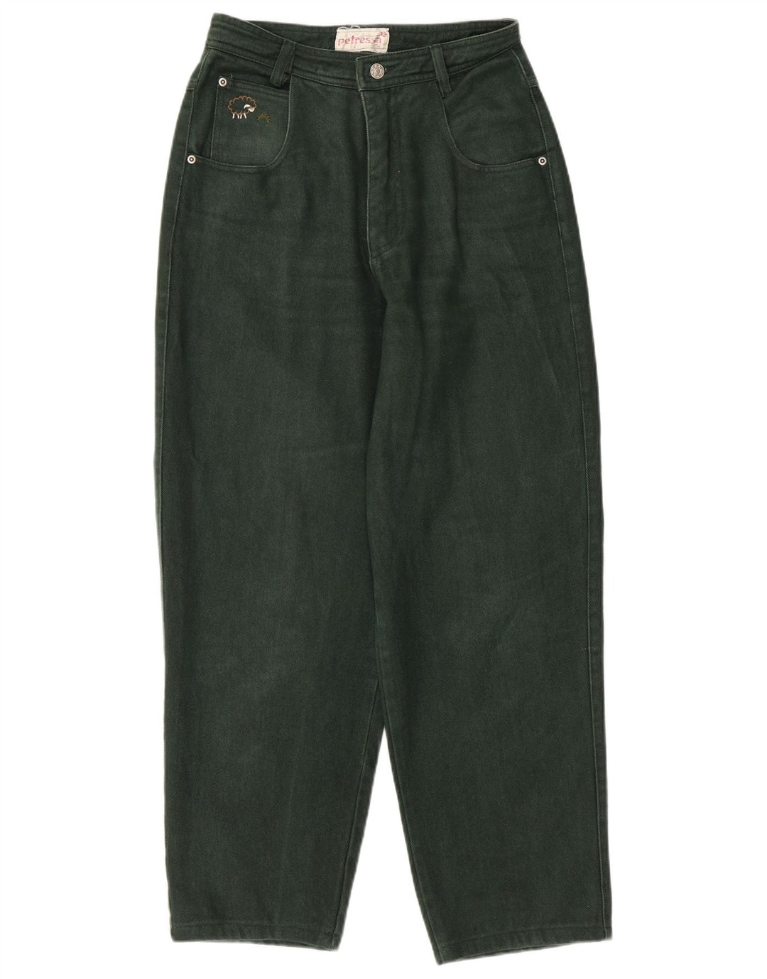 PETRESSA Γυναικείο ψηλόμεσο τζιν EU 36 Small W26 L26 Πράσινο βαμβακερό
