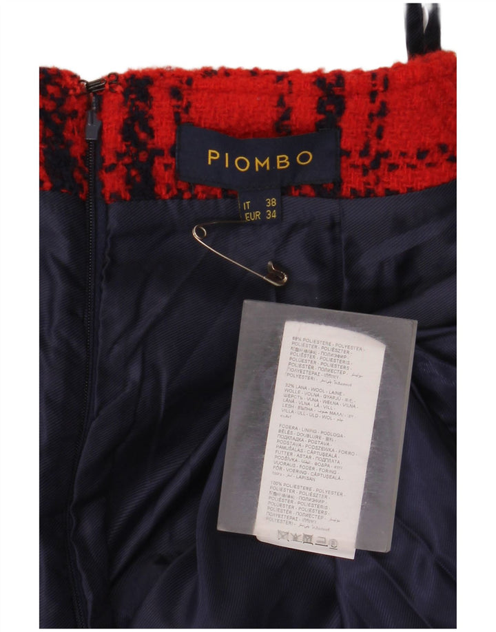 Γυναικεία Μίνι Φούστα Piombo IT 38 XS W26 Κόκκινη Check Polyester