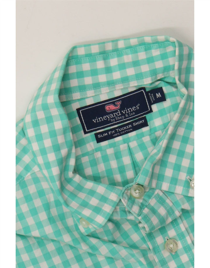 VINEYARD VINES Ανδρικό πουκάμισο Slim Fit Medium Turquoise Gingham Cotton