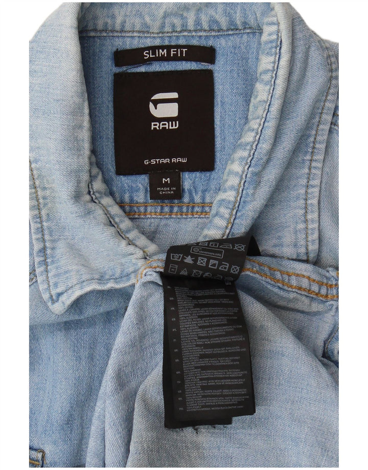 Ανδρικό τζιν πουκάμισο G-Star Slim Fit, μεσαίο μπλε βαμβακερό