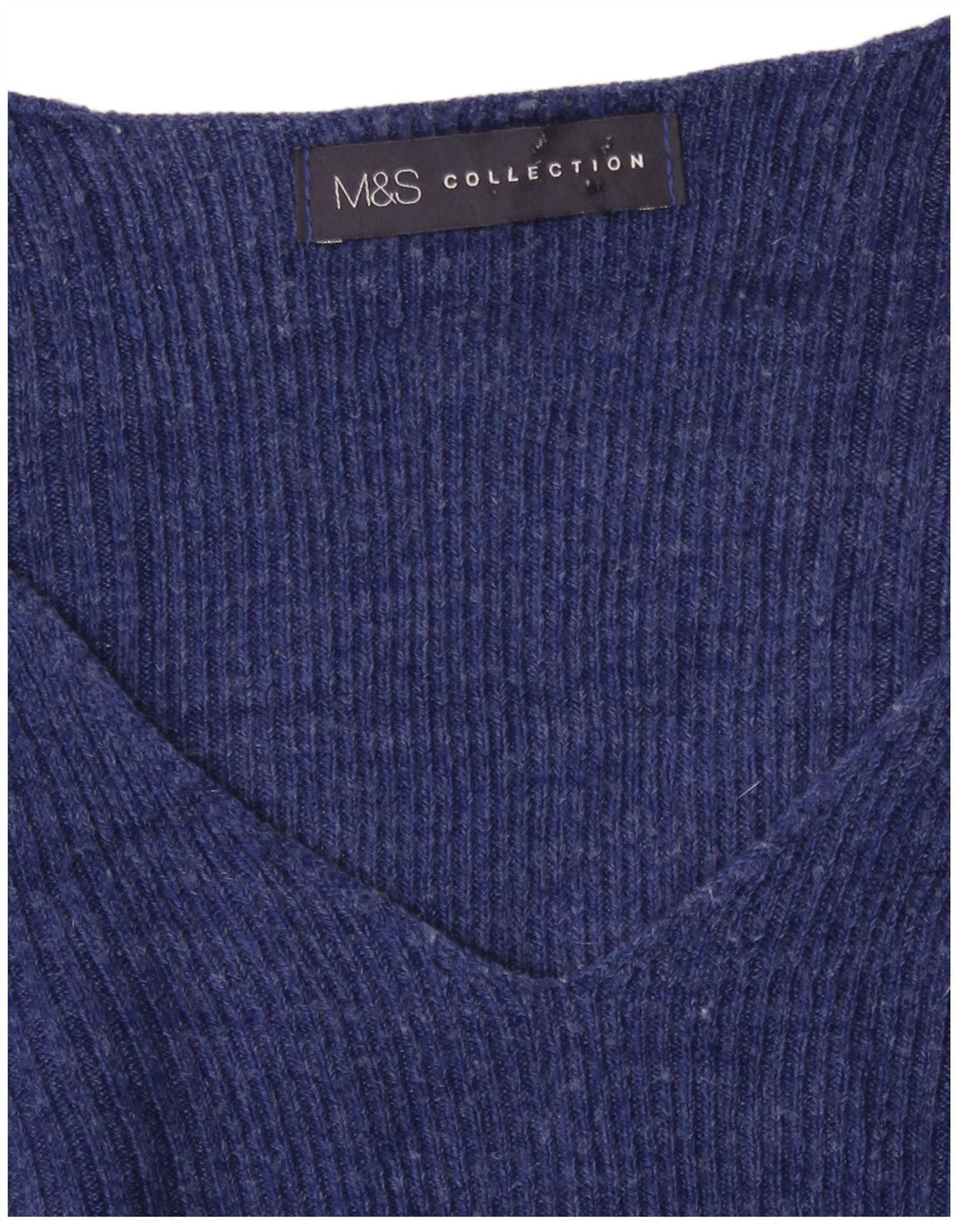 Marks & Spencer Γυναικείο πουλόβερ με λαιμόκοψη με V λαιμόκοψη UK 14 μεσαίου μήκους μπλε