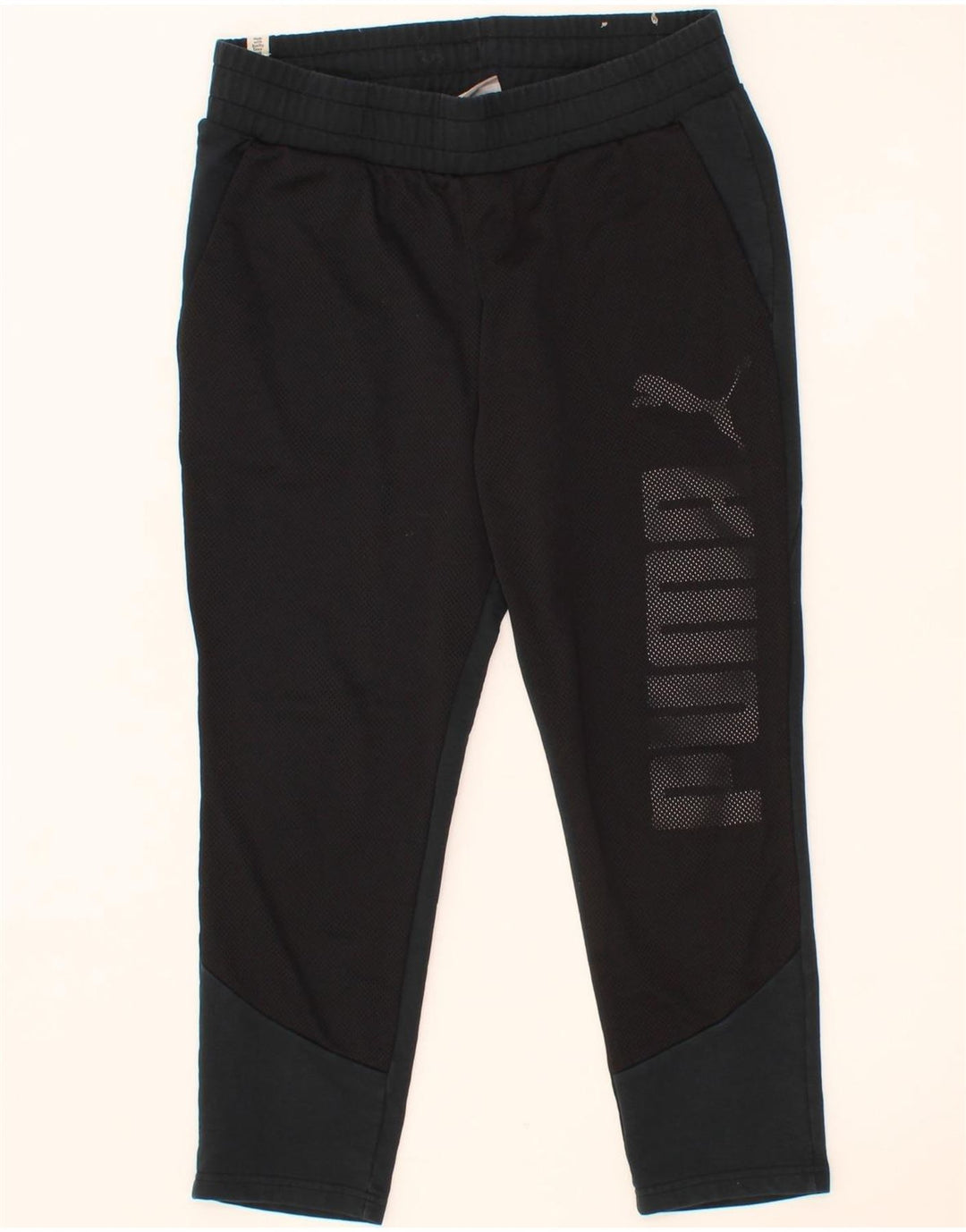 PUMA Womens Graphic Tracksuit Trousers UK 12 Medium Black Cotton Vintage Puma and Second-Hand Puma from Messina Hembry 
