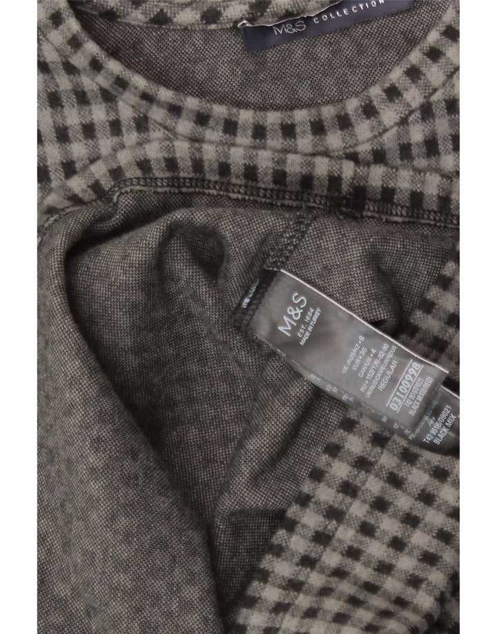 Marks & Spencer Γυναικείο φόρεμα 3/4 Sleeve Shift UK 8 Small Black Gingham