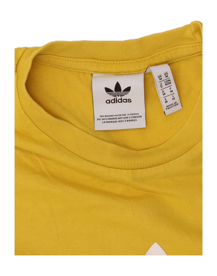 ADIDAS Mens Graphic T-Shirt Top Medium Yellow Cotton Vintage Adidas and Second-Hand Adidas from Messina Hembry 