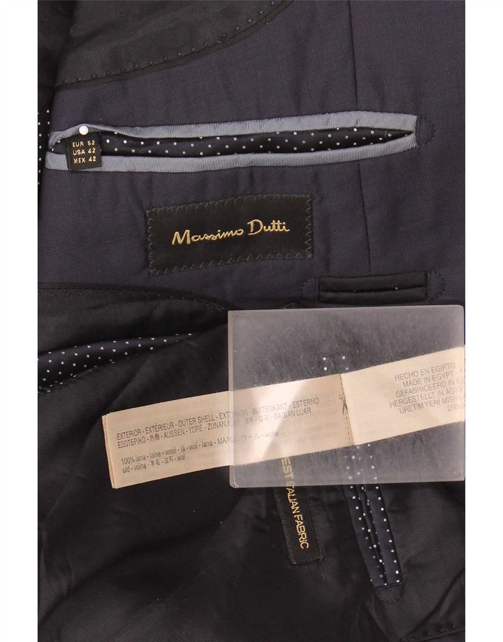 Massimo Dutti Ανδρικό σακάκι μπλέιζερ EU 52 Μεγάλο Μαλλί Navy Blue