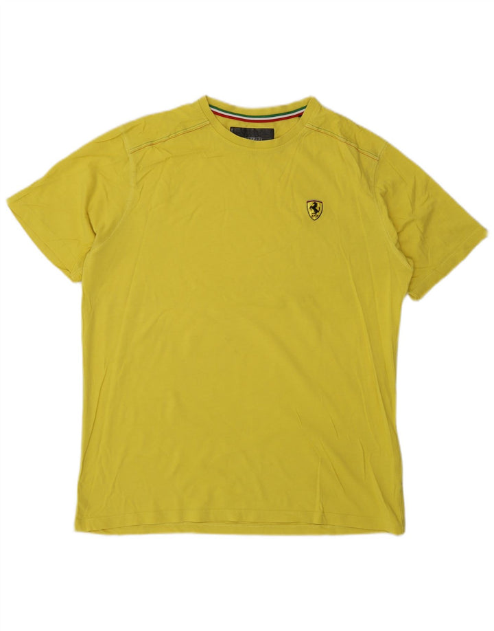 Ανδρικό T-Shirt Ferrari Top μεγάλο κίτρινο βαμβακερό