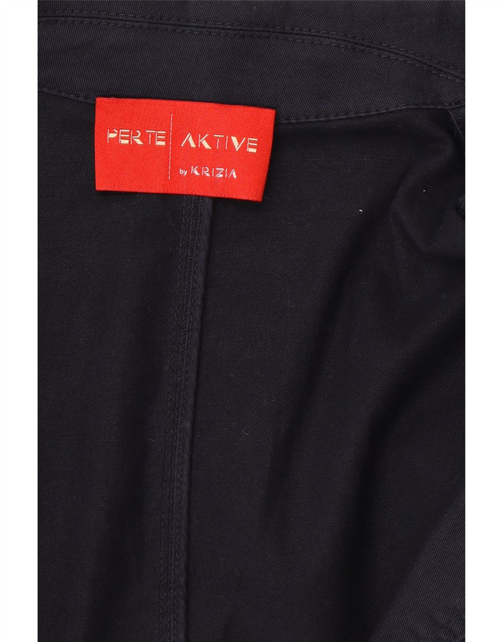 Perte από την Krizia Γυναικείο σακάκι με 2 κουμπιά UK 14 Large Navy Blue Cotton